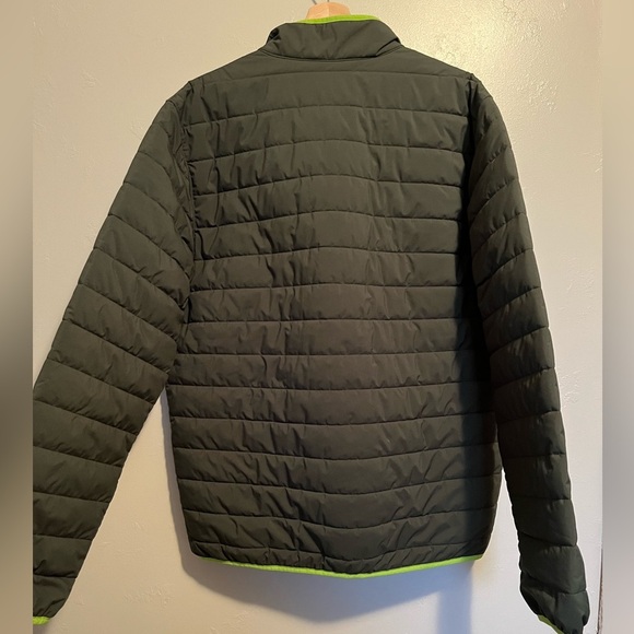 Lands End Mens Evergreen Quilted Quarter Snap Neck Pullover Jacket - Picture 11 of 12